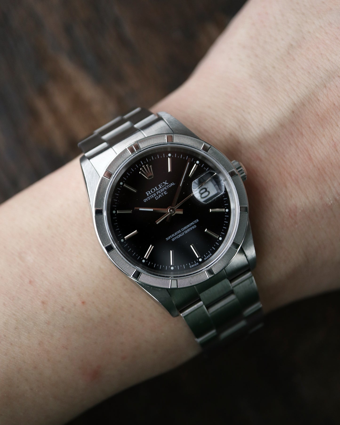 ROLEX_OYSTER PERPETUAL DATE_BLACK DIAL_Ref.15210
