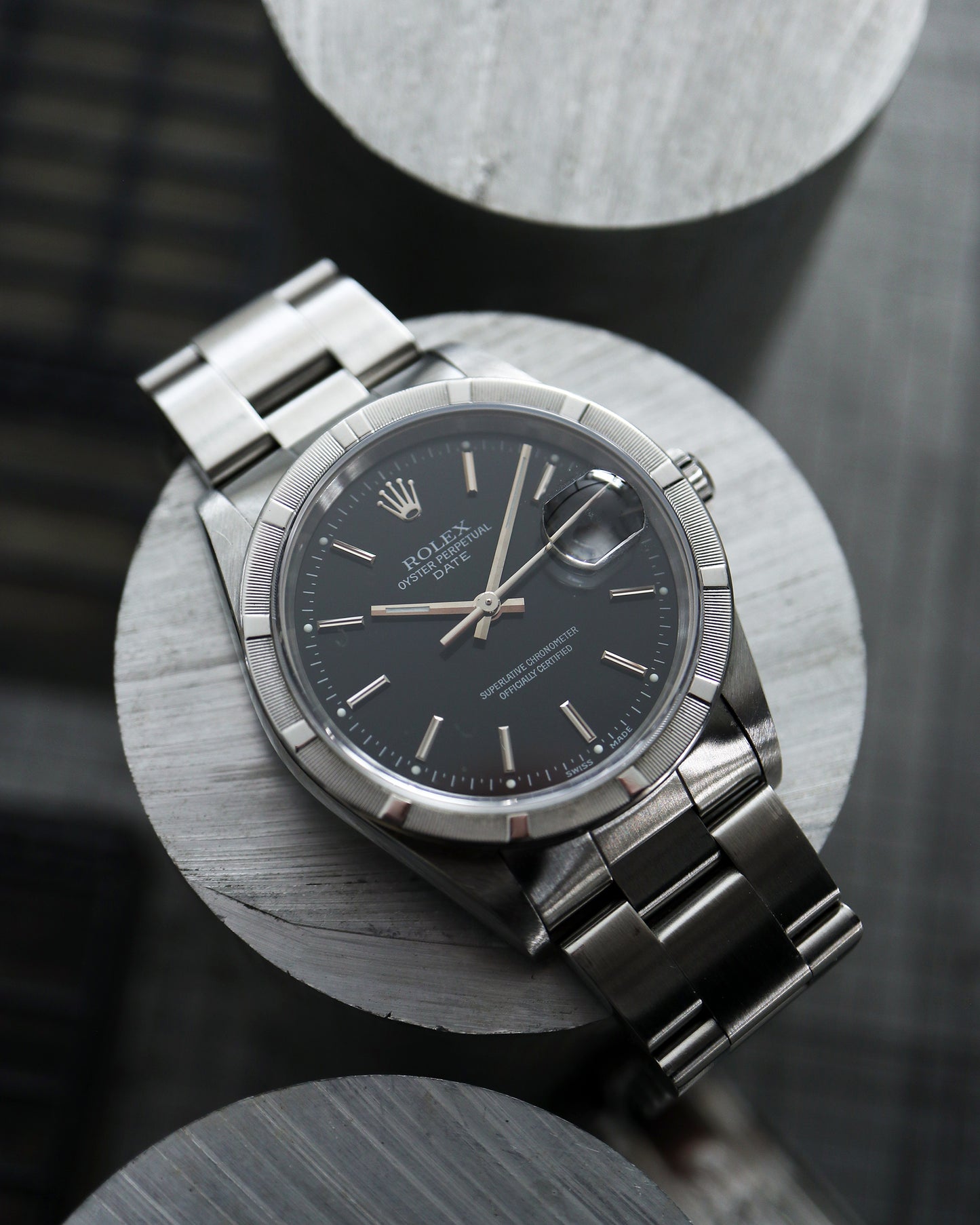 ROLEX_OYSTER PERPETUAL DATE_BLACK DIAL_Ref.15210