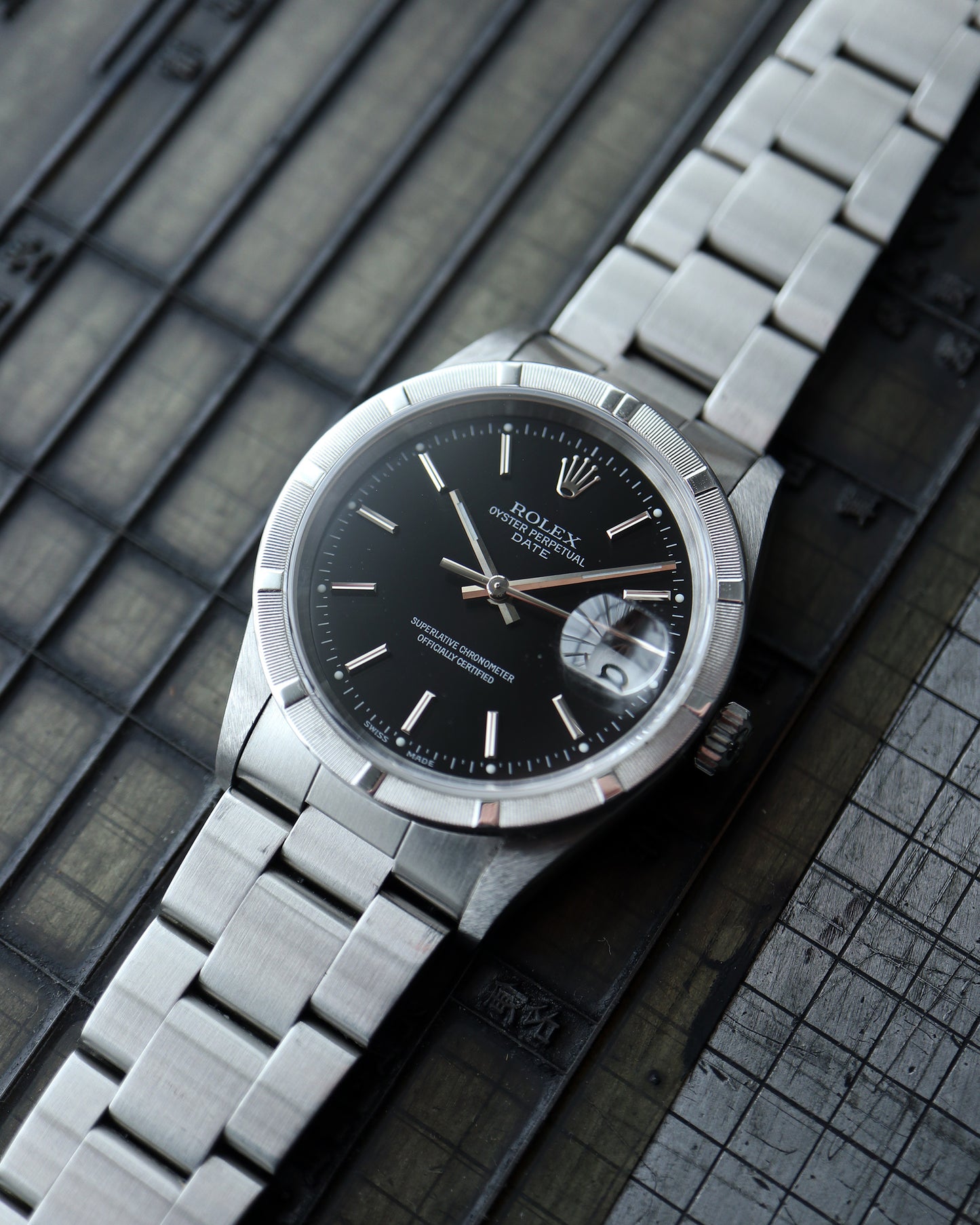 ROLEX_OYSTER PERPETUAL DATE_BLACK DIAL_Ref.15210